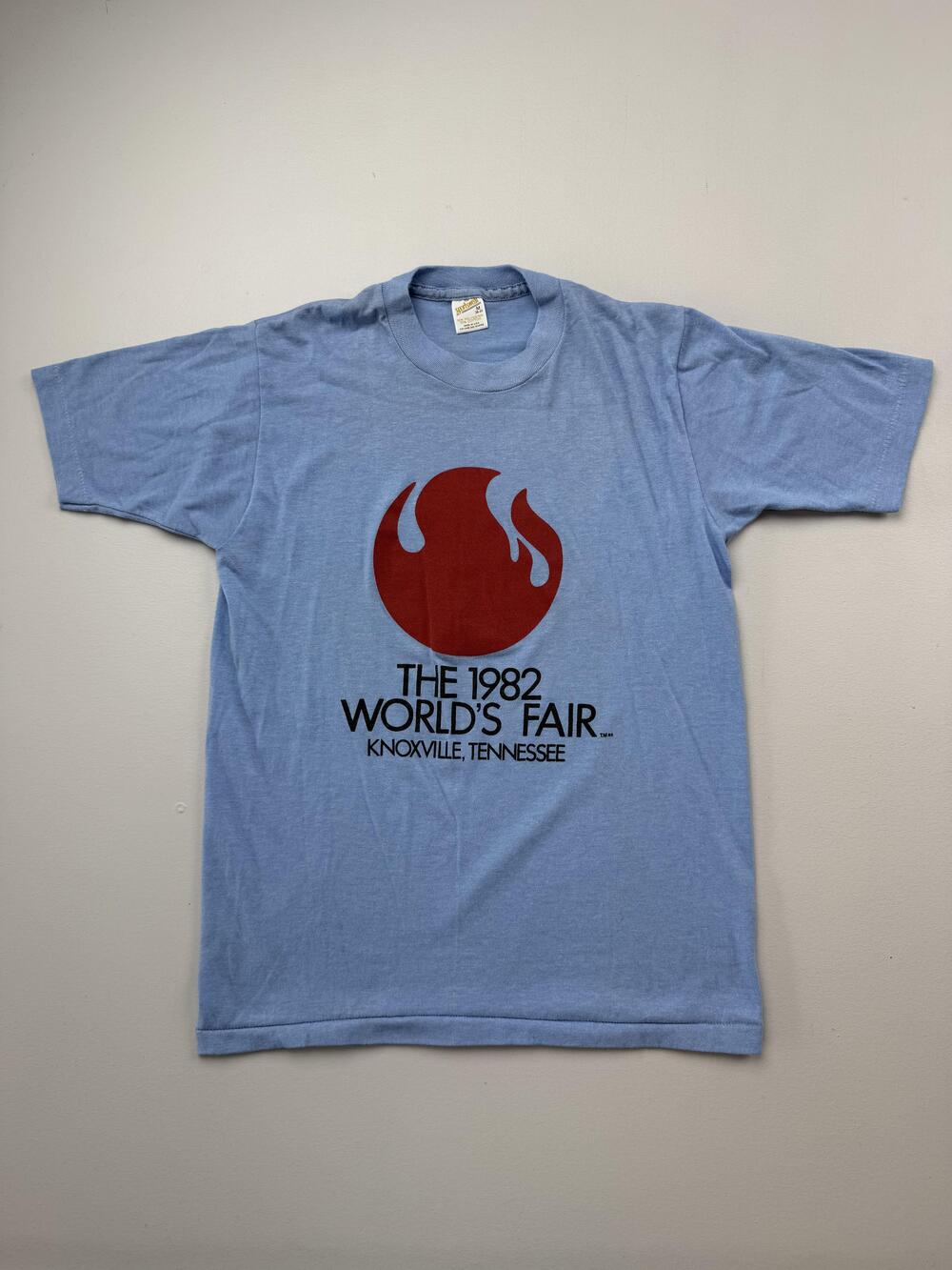 Vintage Sportswear Shirt Mens Medium Blue 1982 World's Fair Graphic Tee USA